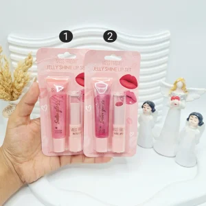 ست دو تایی رژ لب و لیپ گلاس برند JELLY SHINE LIP SET کد 6009